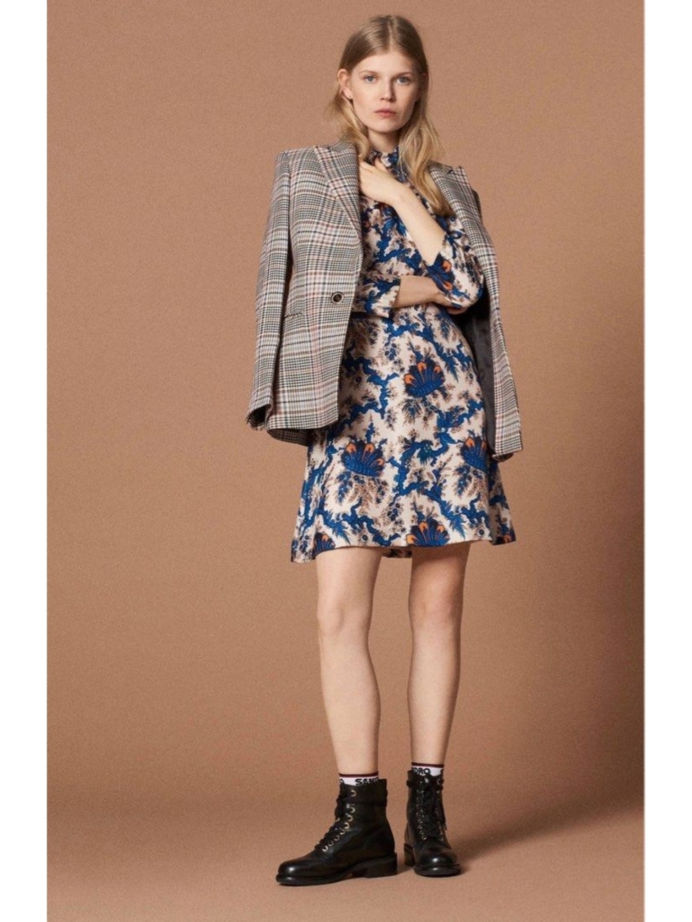 Sandro Utopique silk mini dress